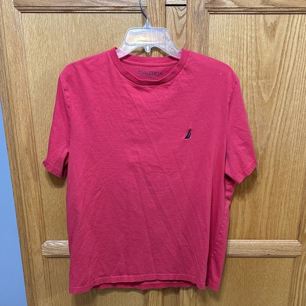 H. Nautica Crimson Tee with Embroidered Logo